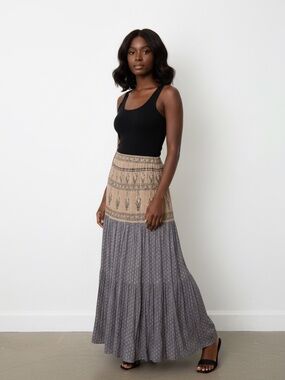 Maria filo metallic maxi skirt